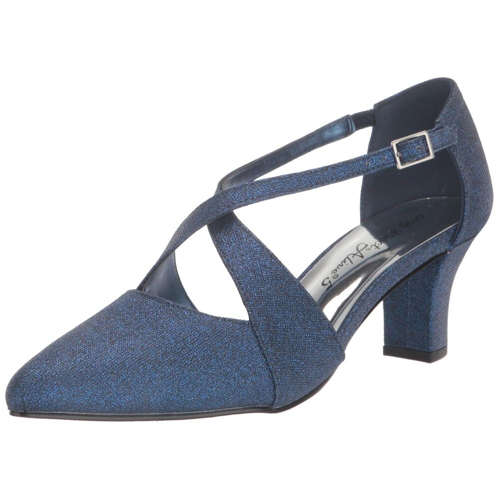 Elegance Pump By Easy Street In Navy Glitter, Size 9m, SL3-165S003